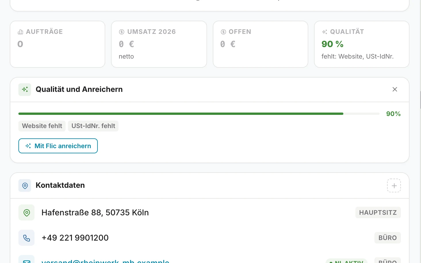 Enrich your address book: view in flicono