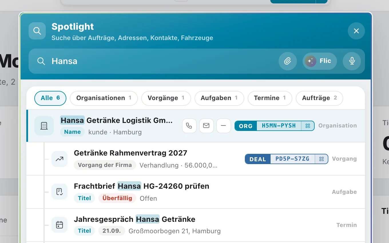 Questions and actions in search: view in flicono