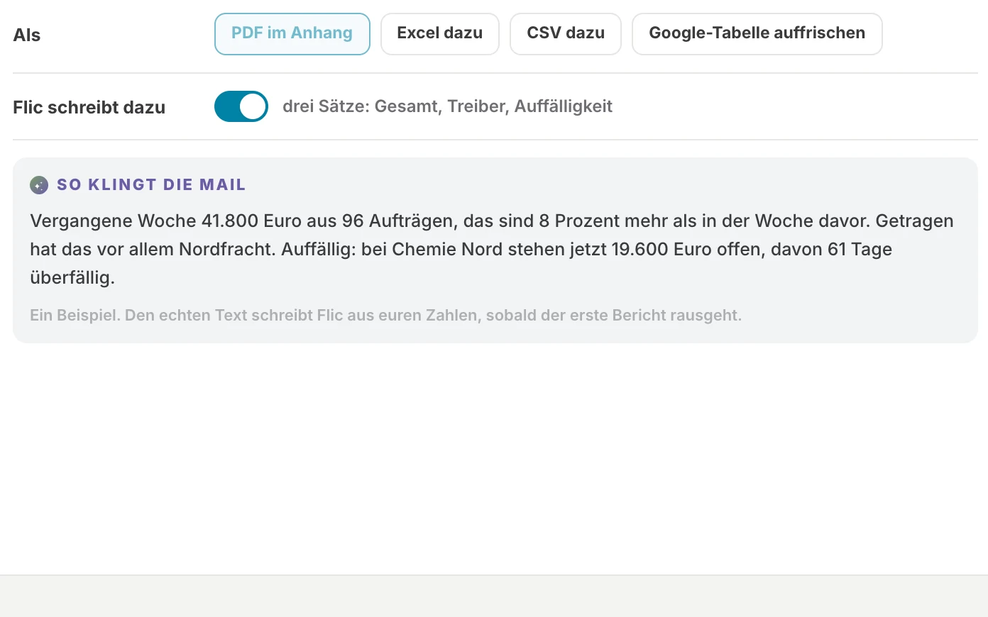 Report by email: view in flicono