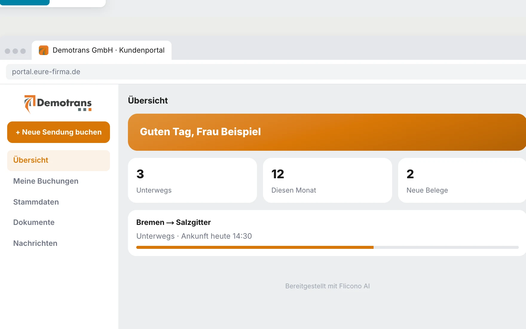 Status & ETA instead of a call: view in flicono